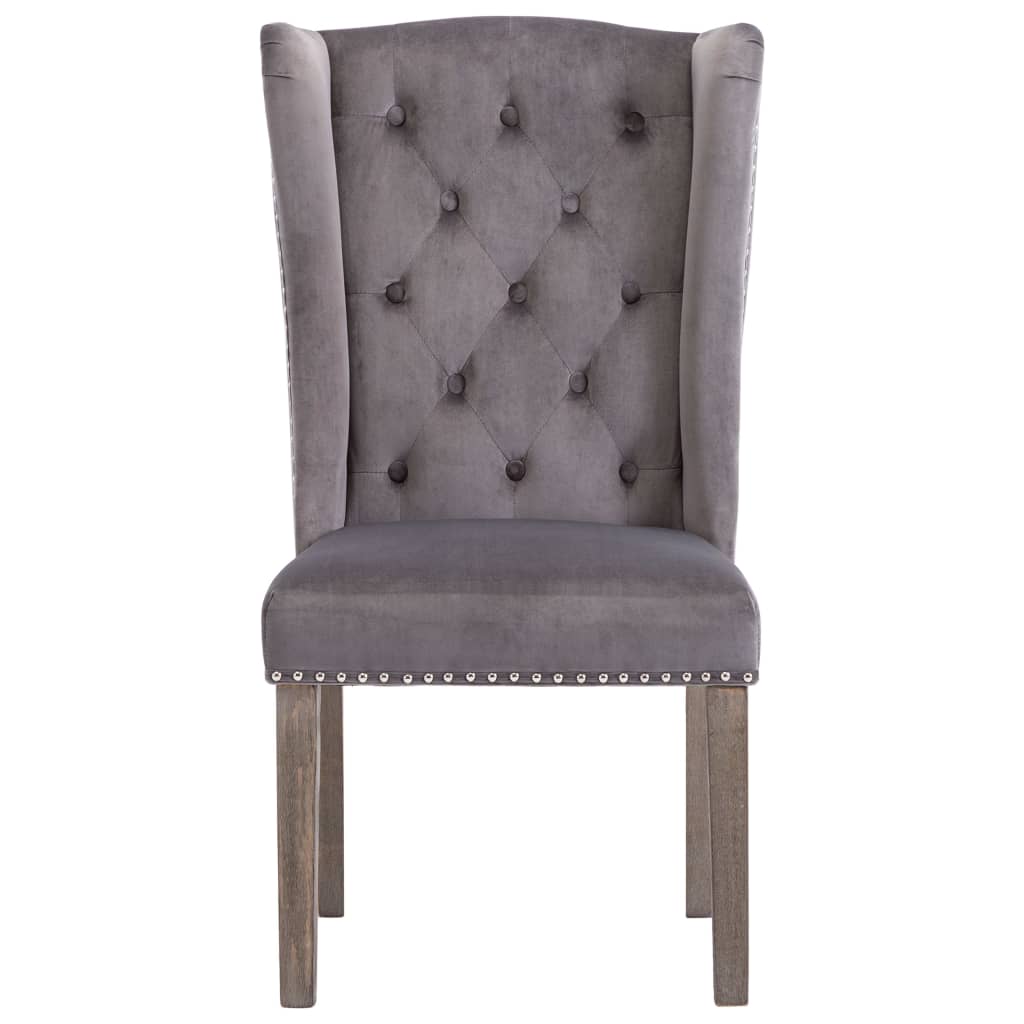 Eetkamerstoelen 2 st fluweel grijs is nu te koop bij PeponiXL, paradijselijk wonen!