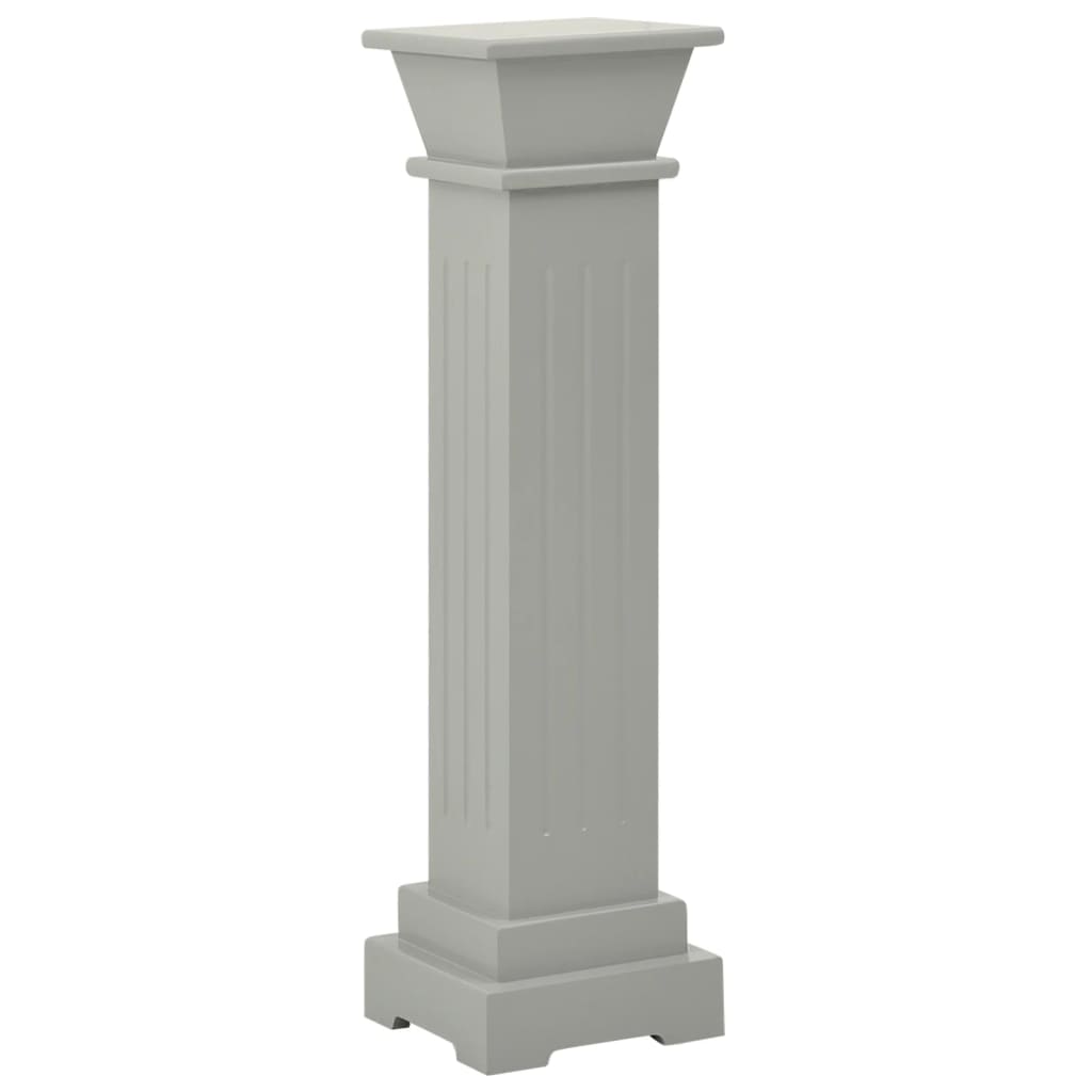Plantenstandaard klassieke zuil vierkant 17x17x66 cm MDF grijs is nu te koop bij PeponiXL, paradijselijk wonen!