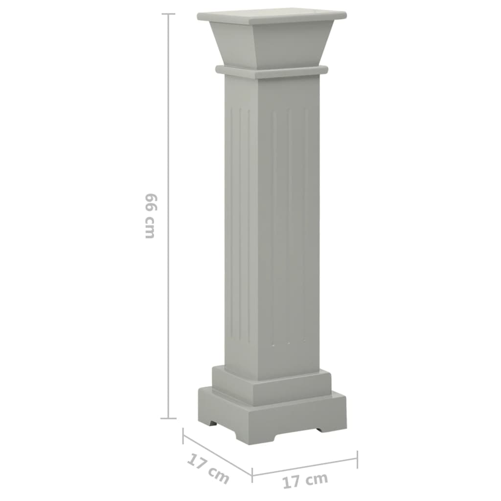 Plantenstandaard klassieke zuil vierkant 17x17x66 cm MDF grijs is nu te koop bij PeponiXL, paradijselijk wonen!
