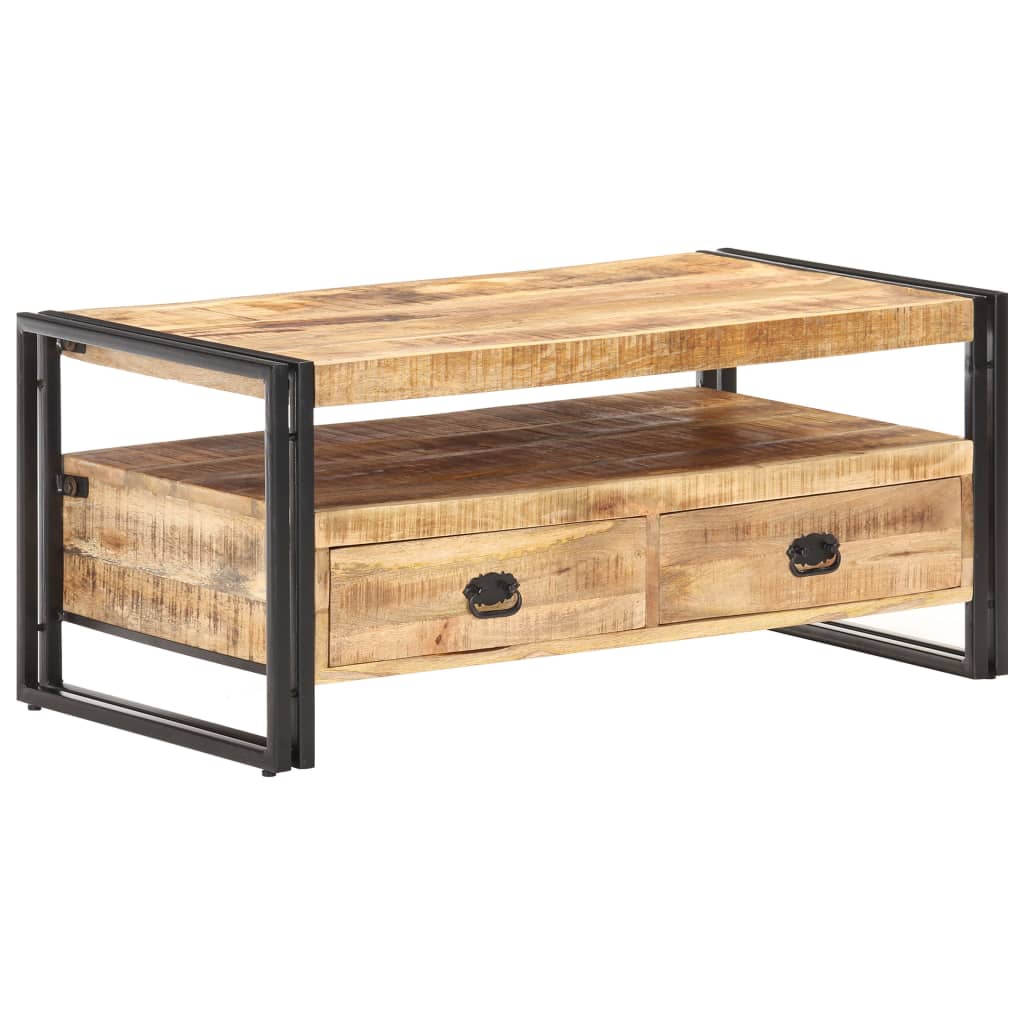 Salontafel 100x55x45 cm ruw mangohout is nu te koop bij PeponiXL, paradijselijk wonen!