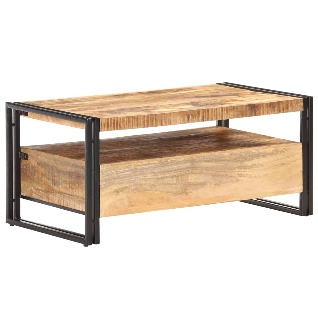 Salontafel 100x55x45 cm ruw mangohout is nu te koop bij PeponiXL, paradijselijk wonen!