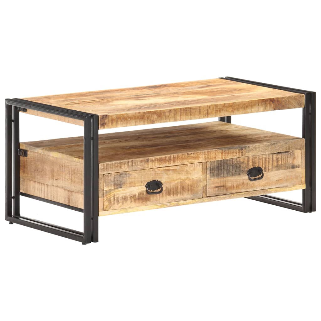 Salontafel 100x55x45 cm ruw mangohout is nu te koop bij PeponiXL, paradijselijk wonen!