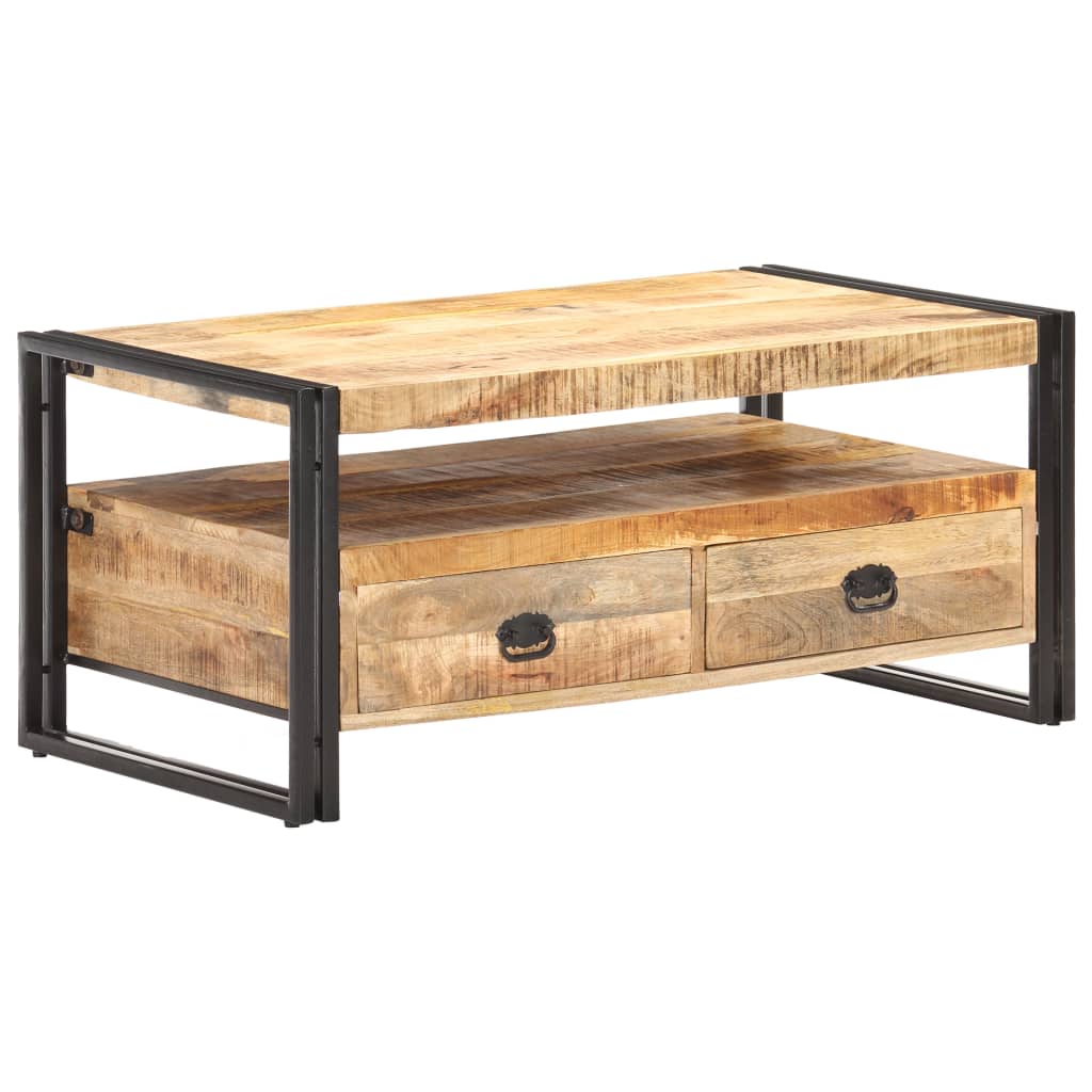 Salontafel 100x55x45 cm ruw mangohout is nu te koop bij PeponiXL, paradijselijk wonen!