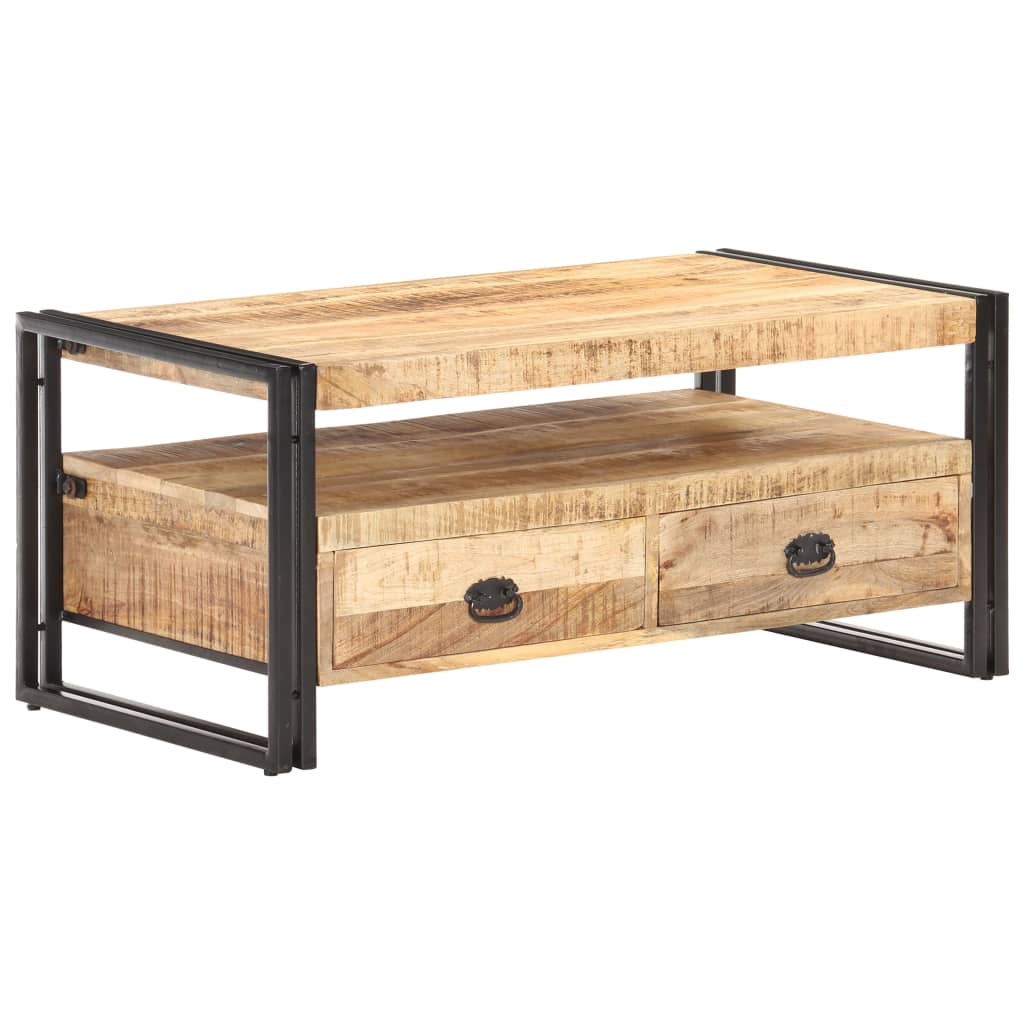 Salontafel 100x55x45 cm ruw mangohout is nu te koop bij PeponiXL, paradijselijk wonen!
