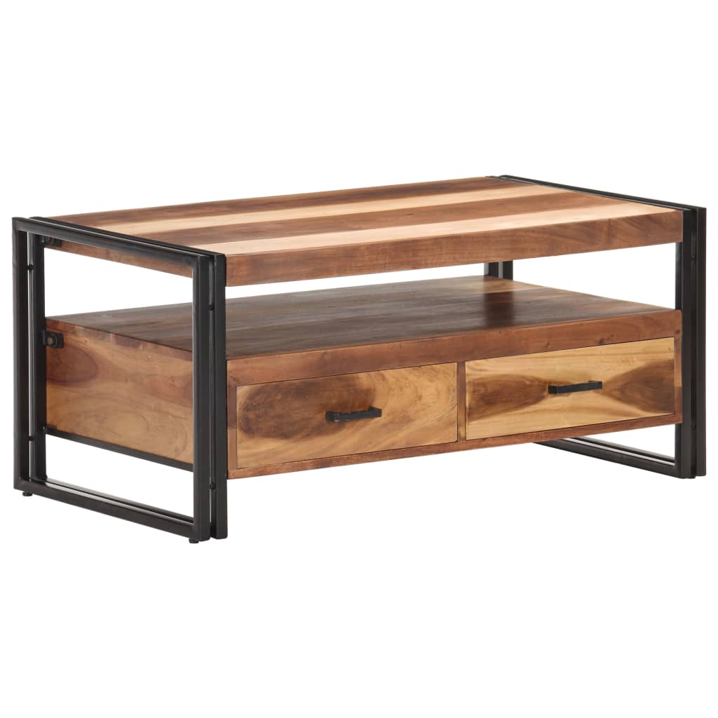 Salontafel 100x55x45 cm massief acaciahout is nu te koop bij PeponiXL, paradijselijk wonen!