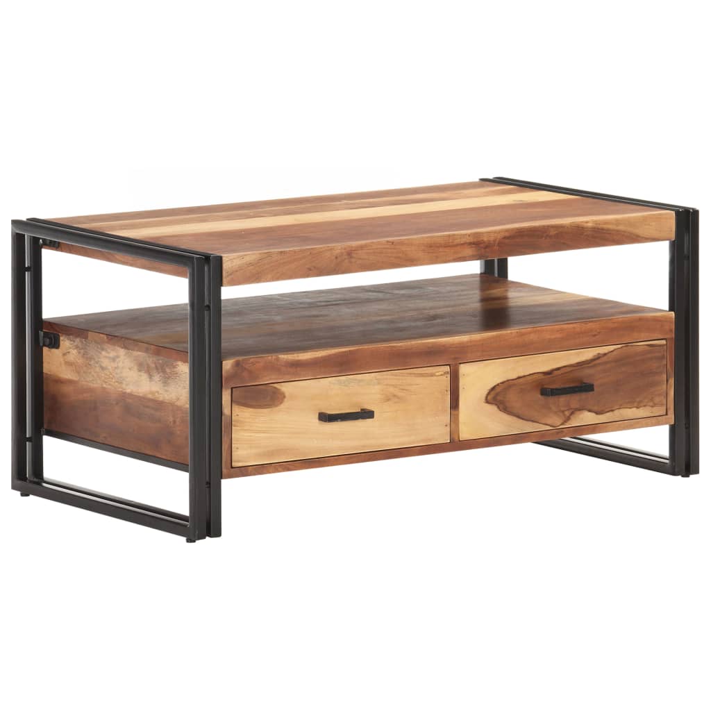 Salontafel 100x55x45 cm massief acaciahout is nu te koop bij PeponiXL, paradijselijk wonen!