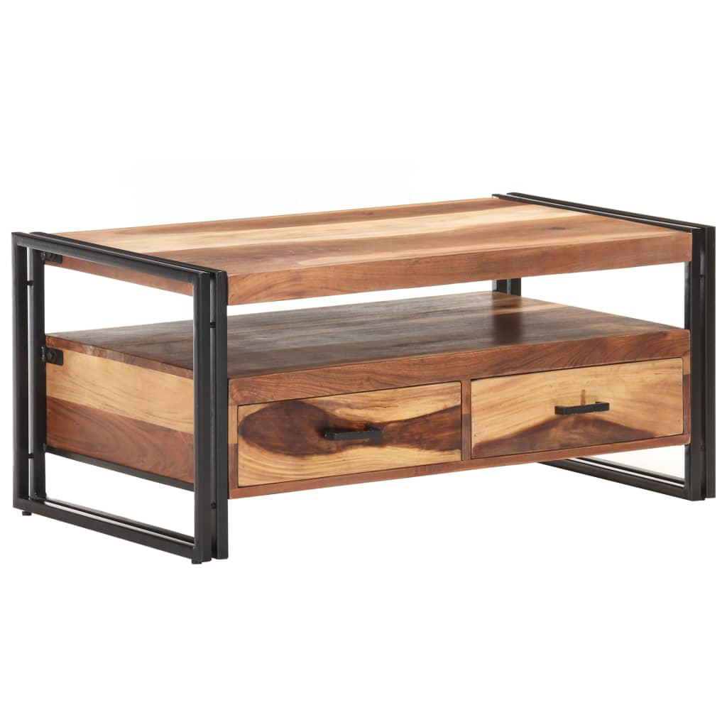 Salontafel 100x55x45 cm massief acaciahout is nu te koop bij PeponiXL, paradijselijk wonen!