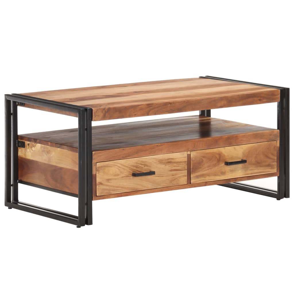 Salontafel 100x55x45 cm massief acaciahout is nu te koop bij PeponiXL, paradijselijk wonen!