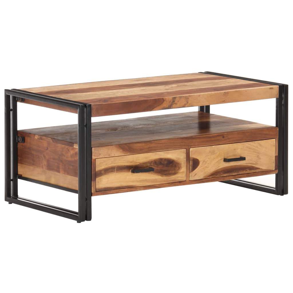 Salontafel 100x55x45 cm massief acaciahout is nu te koop bij PeponiXL, paradijselijk wonen!