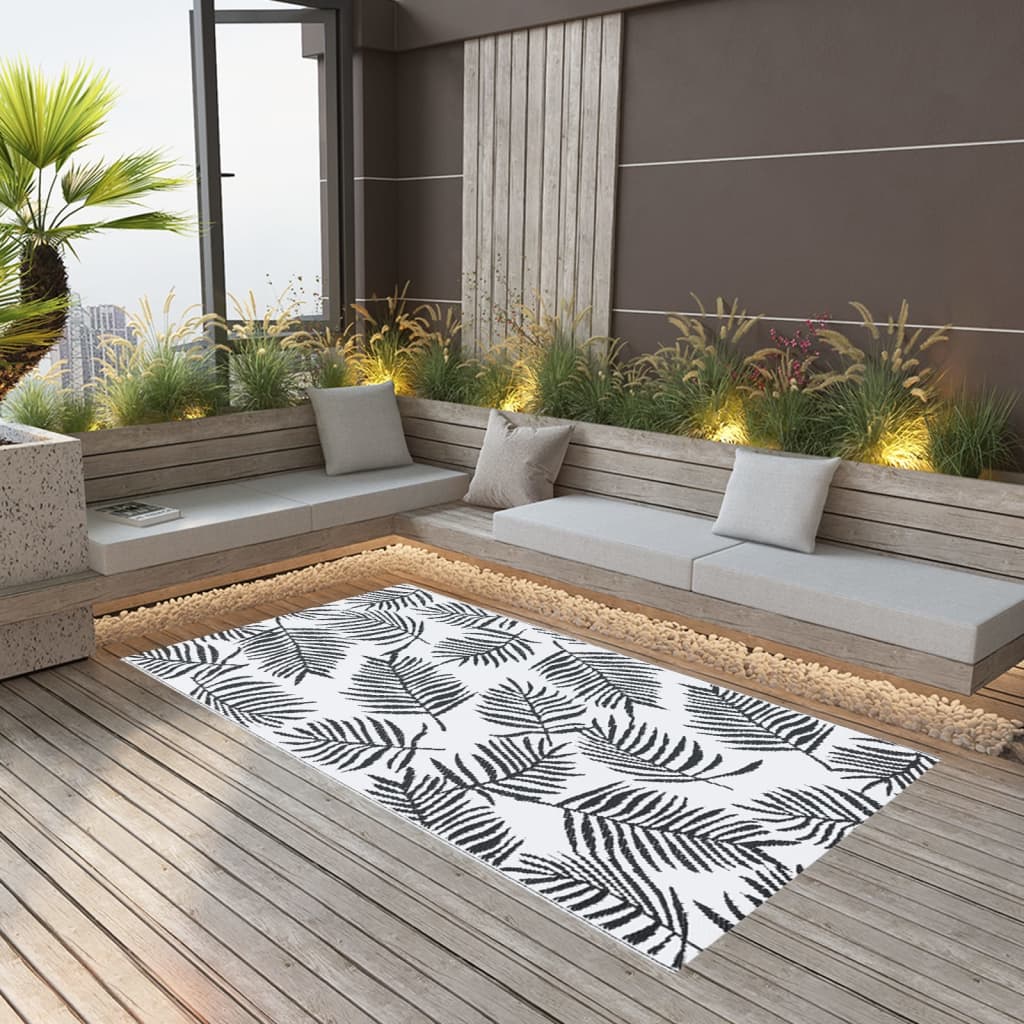 Buitenkleed ARAKIL 120x180 cm PP wit en zwart is nu te koop bij PeponiXL, paradijselijk wonen!