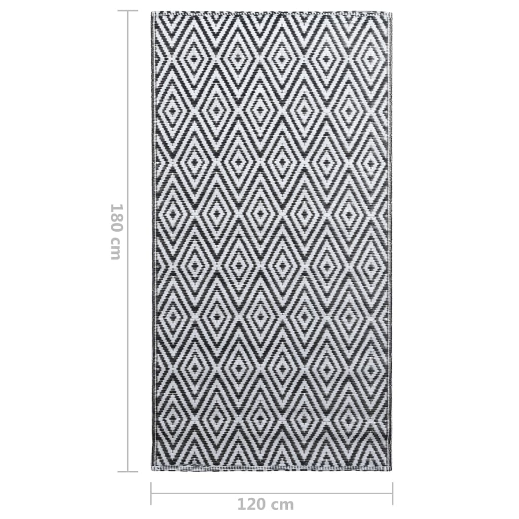 Buitenkleed ARAKIL 120x180 cm PP wit en zwart is nu te koop bij PeponiXL, paradijselijk wonen!