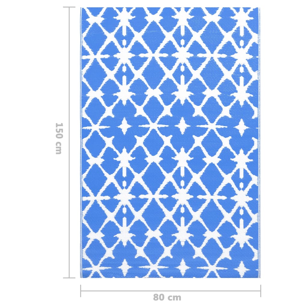 Buitenkleed ARAKIL 80x150 cm PP blauw en wit is nu te koop bij PeponiXL, paradijselijk wonen!