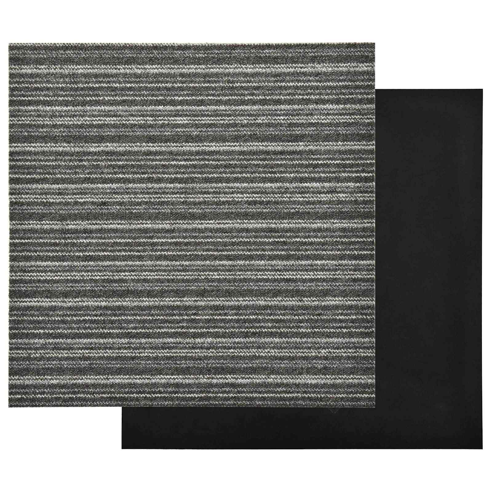 Tapijt 20 pcs Gestreept Antraciet 50 x 50 cm 100% Polypropyleen is nu te koop bij PeponiXL, paradijselijk wonen!