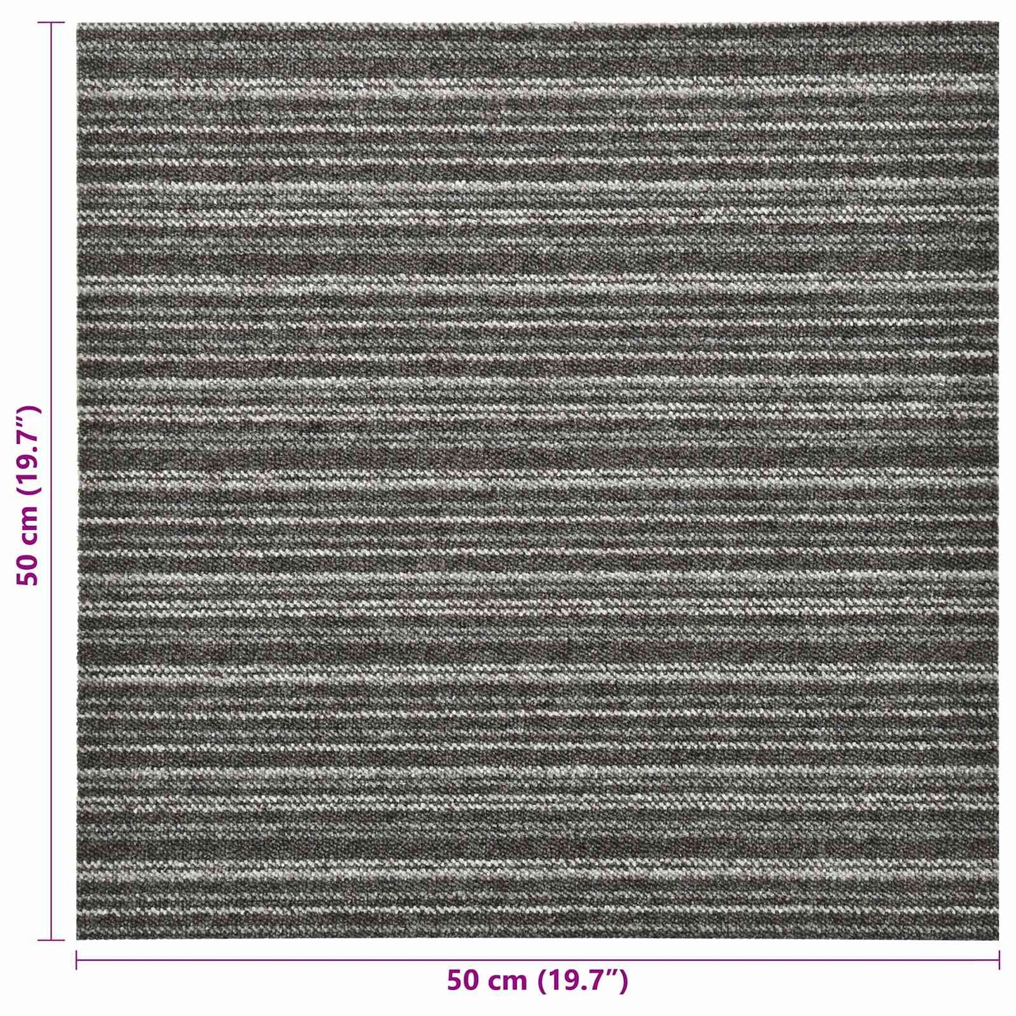 Tapijt 20 pcs Gestreept Antraciet 50 x 50 cm 100% Polypropyleen is nu te koop bij PeponiXL, paradijselijk wonen!