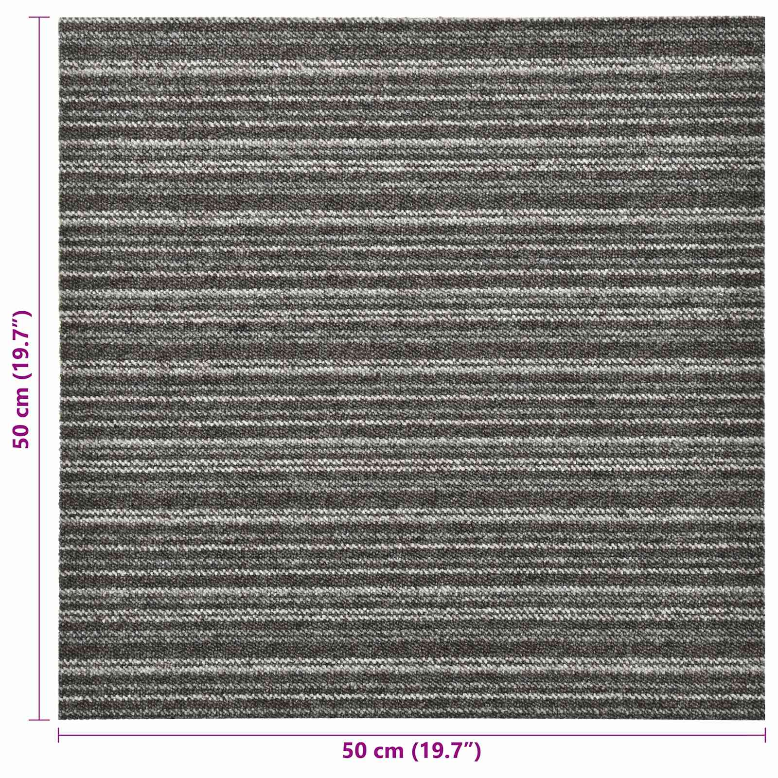 Tapijt 20 pcs Gestreept Antraciet 50 x 50 cm 100% Polypropyleen is nu te koop bij PeponiXL, paradijselijk wonen!