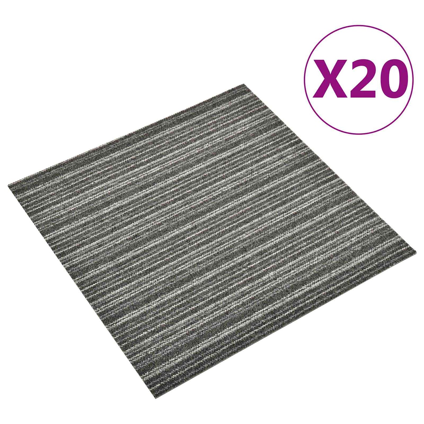 Tapijt 20 pcs Gestreept Antraciet 50 x 50 cm 100% Polypropyleen is nu te koop bij PeponiXL, paradijselijk wonen!