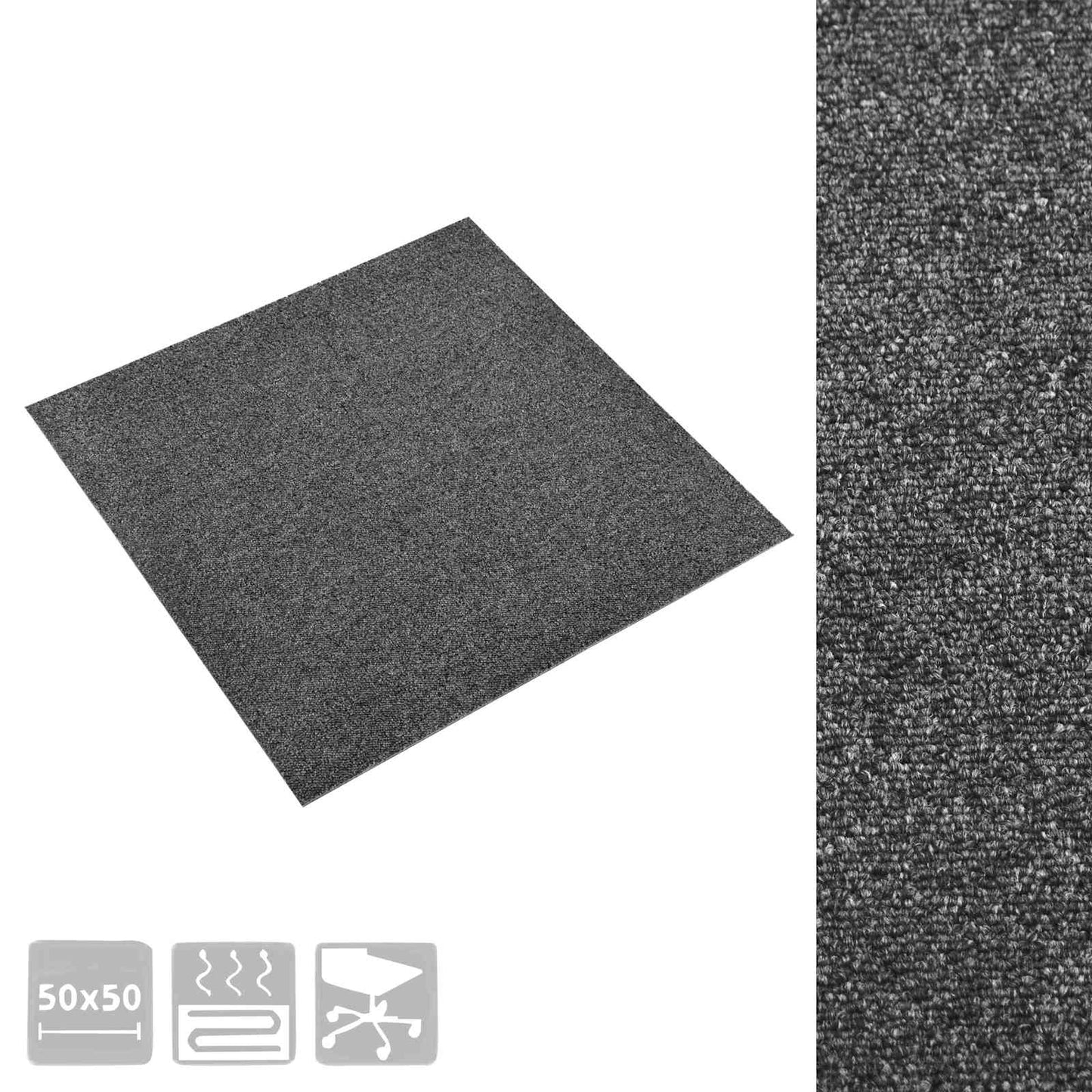 Tapijt 20 pcs Antraciet 50 x 50 cm 100% Polypropyleen is nu te koop bij PeponiXL, paradijselijk wonen!