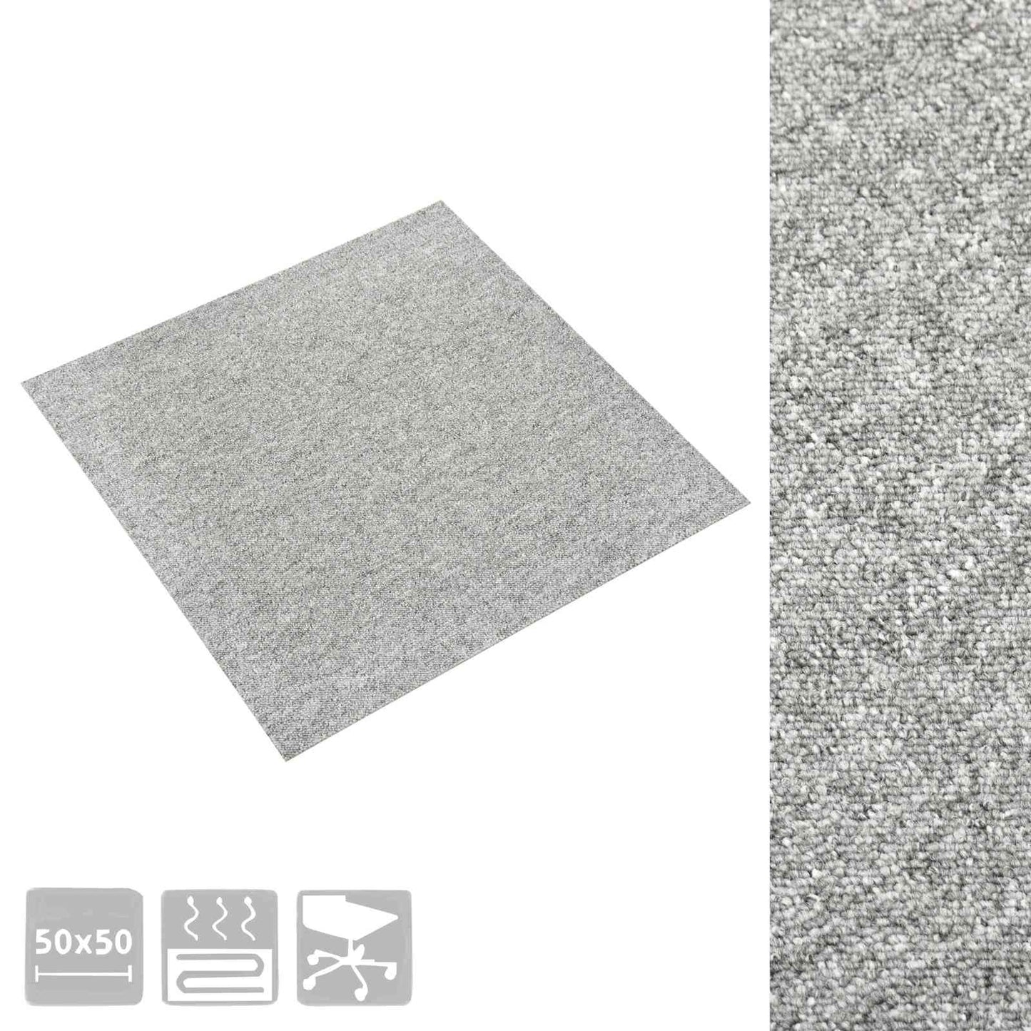 Tapijt 20 pcs Lichtgrijs 50 x 50 cm 100% Polypropyleen is nu te koop bij PeponiXL, paradijselijk wonen!