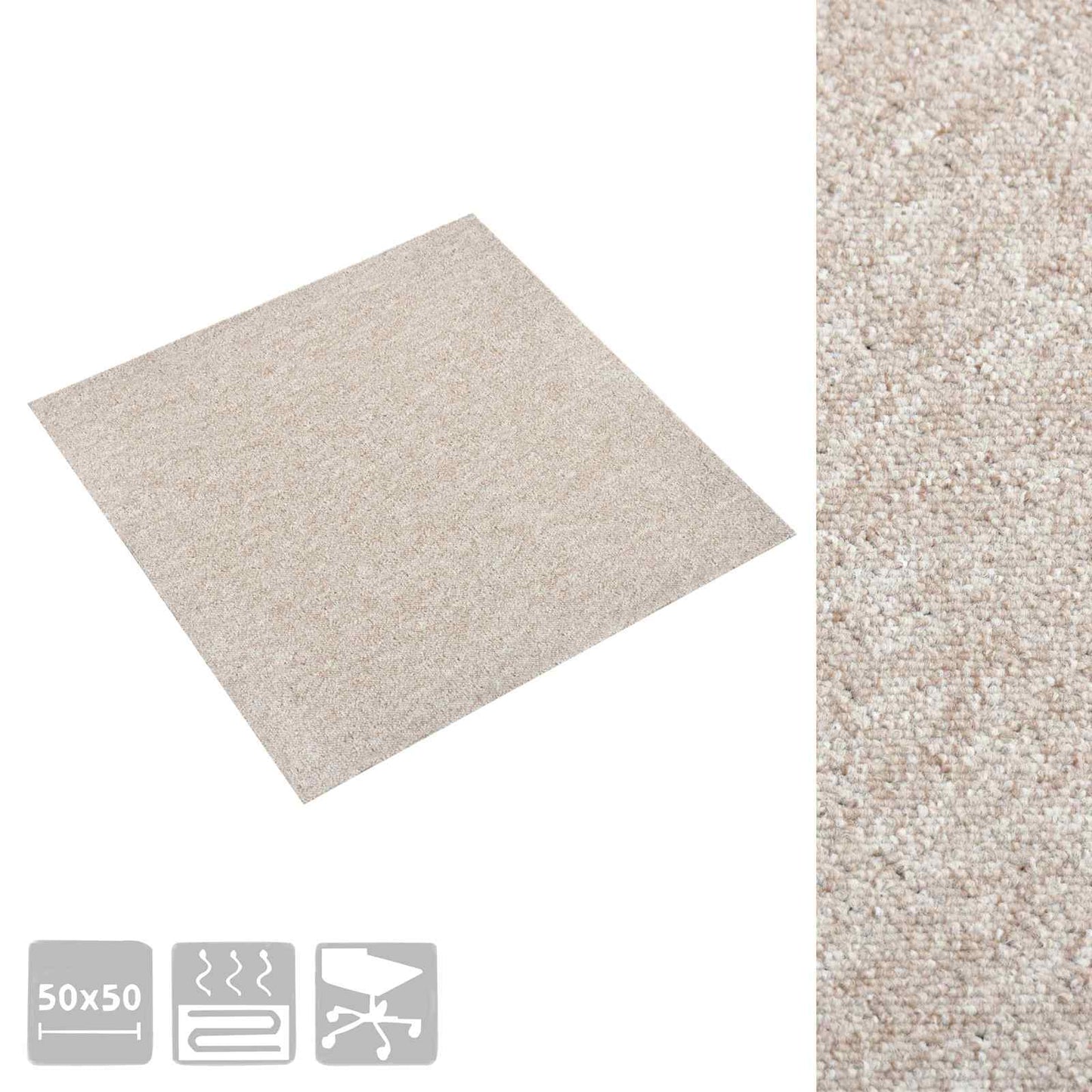 Tapijt 20 pcs Licht Beige 50 x 50 cm 100% Polypropyleen is nu te koop bij PeponiXL, paradijselijk wonen!