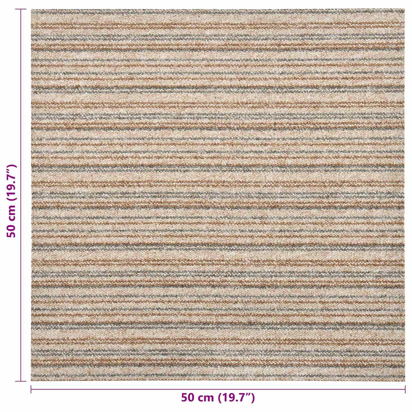 Tapijt 20 pcs Gestreept Beige 50 x 50 cm 100% Polypropyleen is nu te koop bij PeponiXL, paradijselijk wonen!