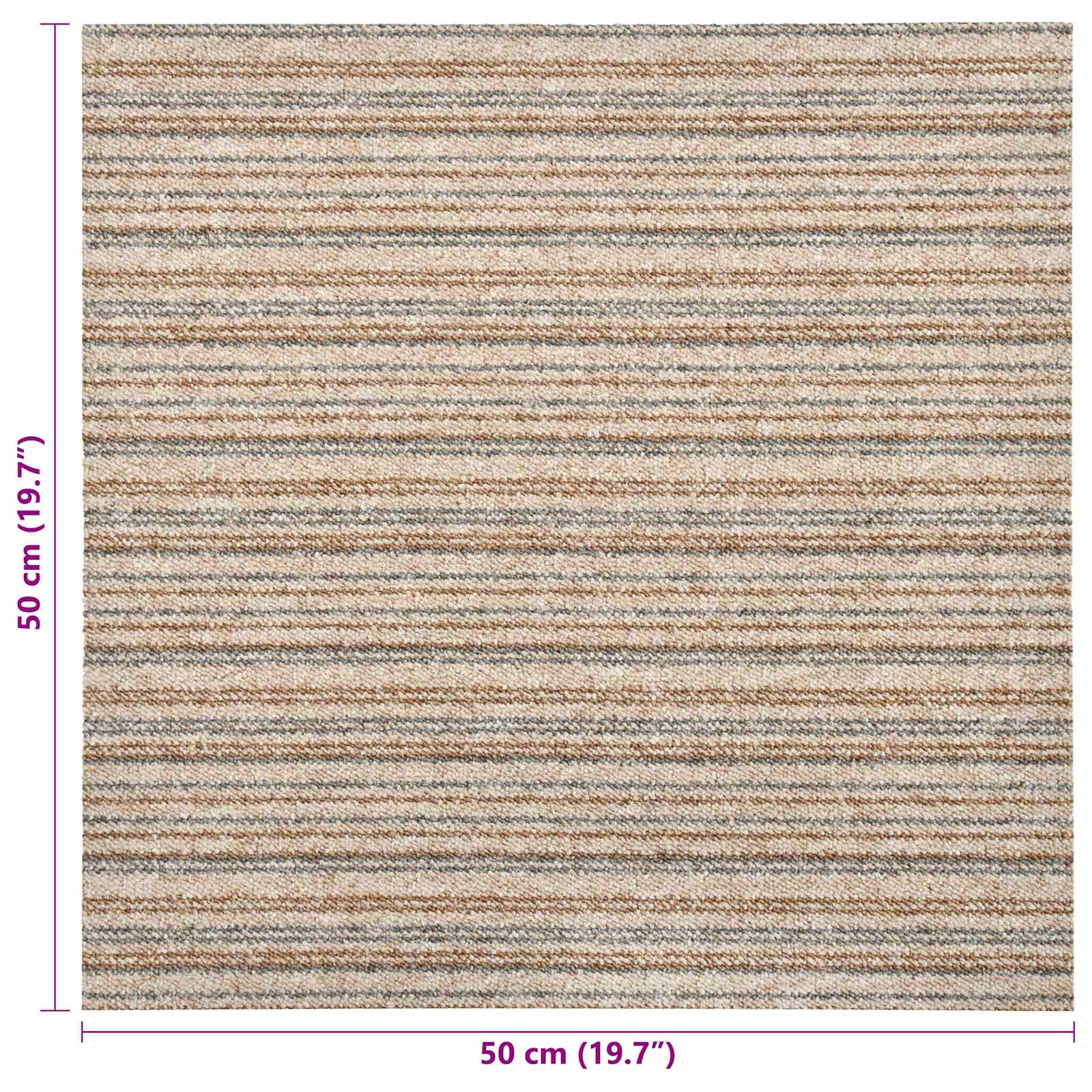 Tapijt 20 pcs Gestreept Beige 50 x 50 cm 100% Polypropyleen is nu te koop bij PeponiXL, paradijselijk wonen!