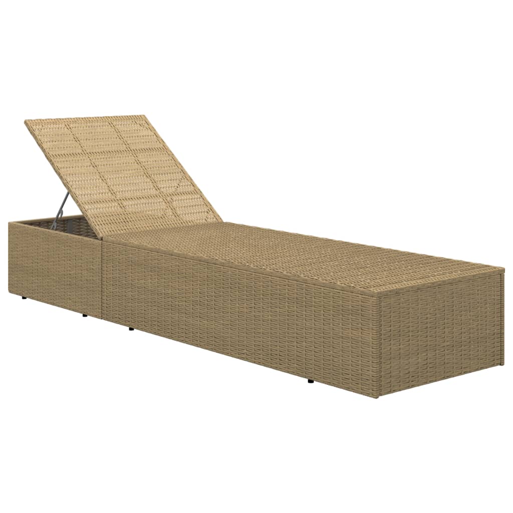 Ligbed poly rattan bruin en donkergrijs is nu te koop bij PeponiXL, paradijselijk wonen!