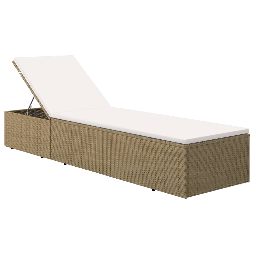 Ligbed poly rattan bruin en crèmewit is nu te koop bij PeponiXL, paradijselijk wonen!