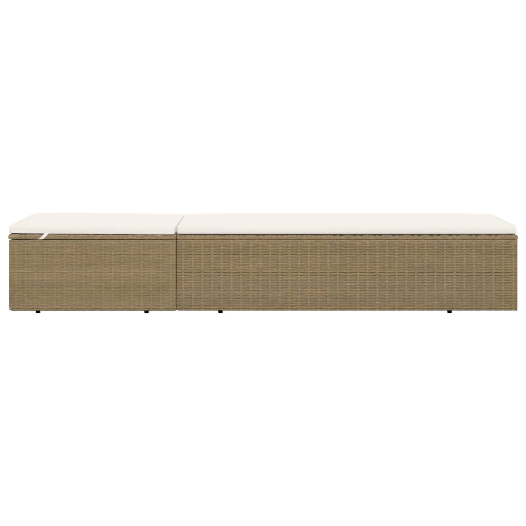 Ligbed poly rattan bruin en crèmewit is nu te koop bij PeponiXL, paradijselijk wonen!