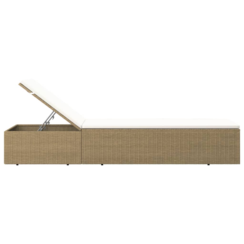 Ligbed poly rattan bruin en crèmewit is nu te koop bij PeponiXL, paradijselijk wonen!