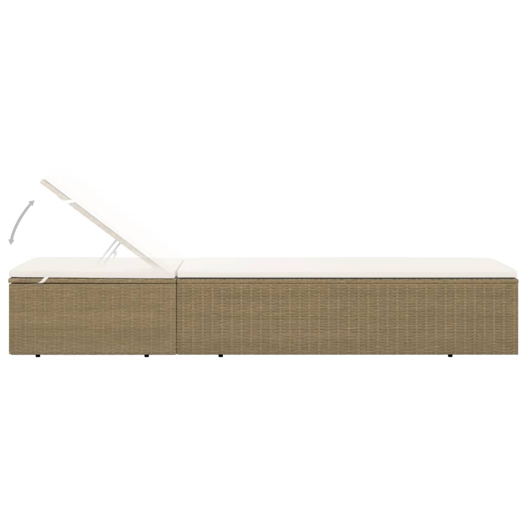 Ligbed poly rattan bruin en crèmewit is nu te koop bij PeponiXL, paradijselijk wonen!