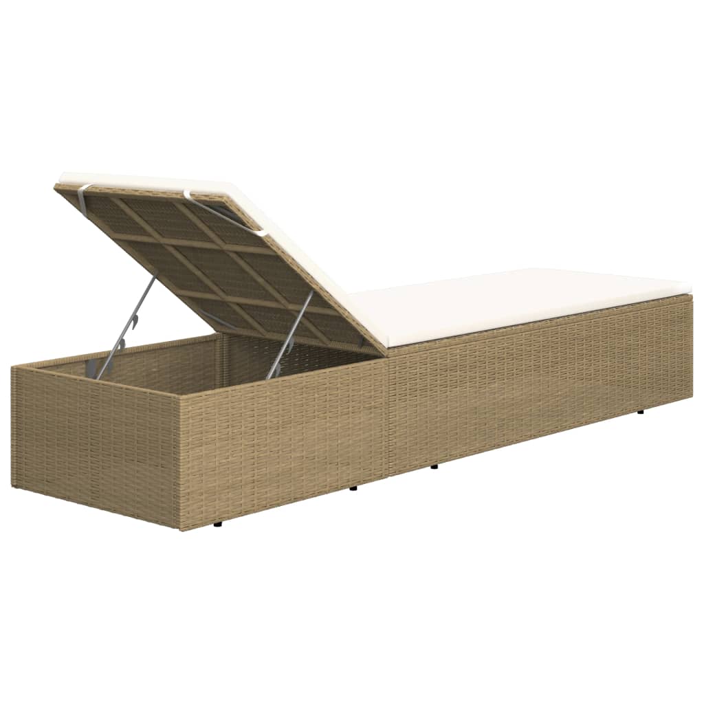 Ligbed poly rattan bruin en crèmewit is nu te koop bij PeponiXL, paradijselijk wonen!