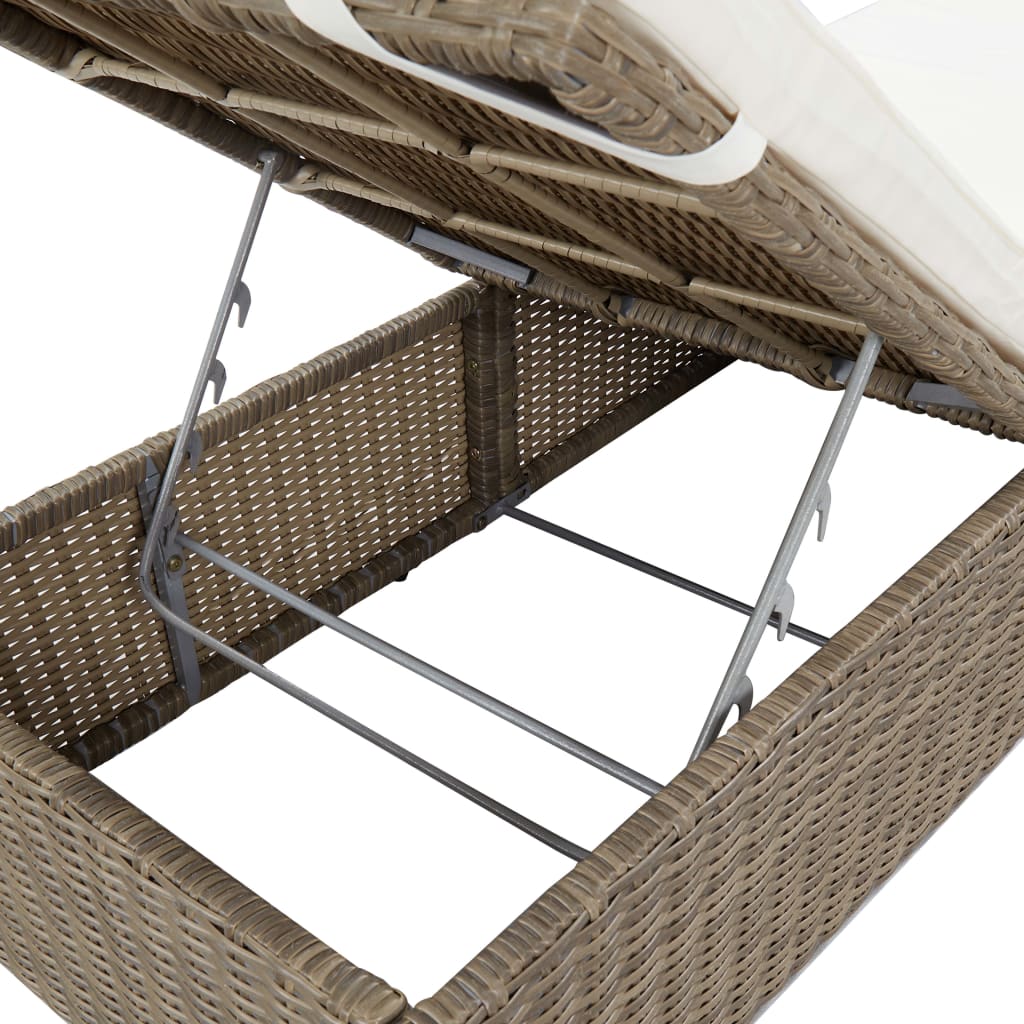 Ligbed poly rattan bruin en crèmewit is nu te koop bij PeponiXL, paradijselijk wonen!