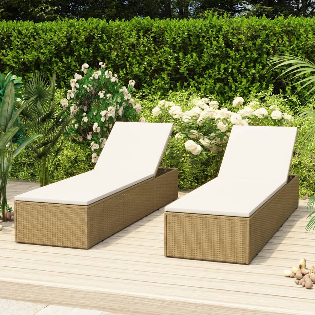 Ligbed poly rattan bruin en crèmewit is nu te koop bij PeponiXL, paradijselijk wonen!