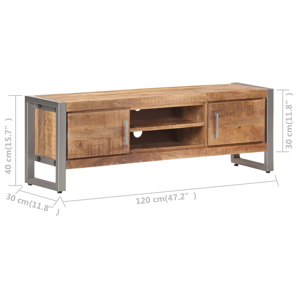 Tv-meubel 120x30x40 cm ruw mangohout is nu te koop bij PeponiXL, paradijselijk wonen!