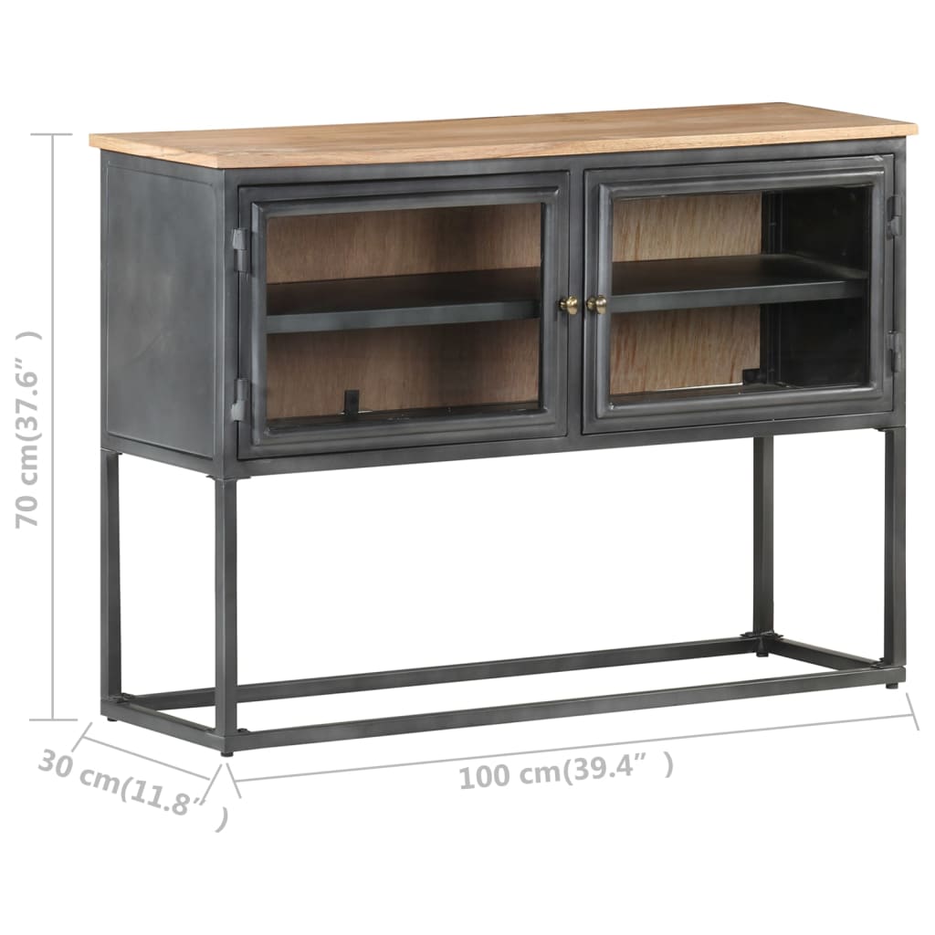 Dressoir 100x30x70 cm massief acaciahout grijs is nu te koop bij PeponiXL, paradijselijk wonen!