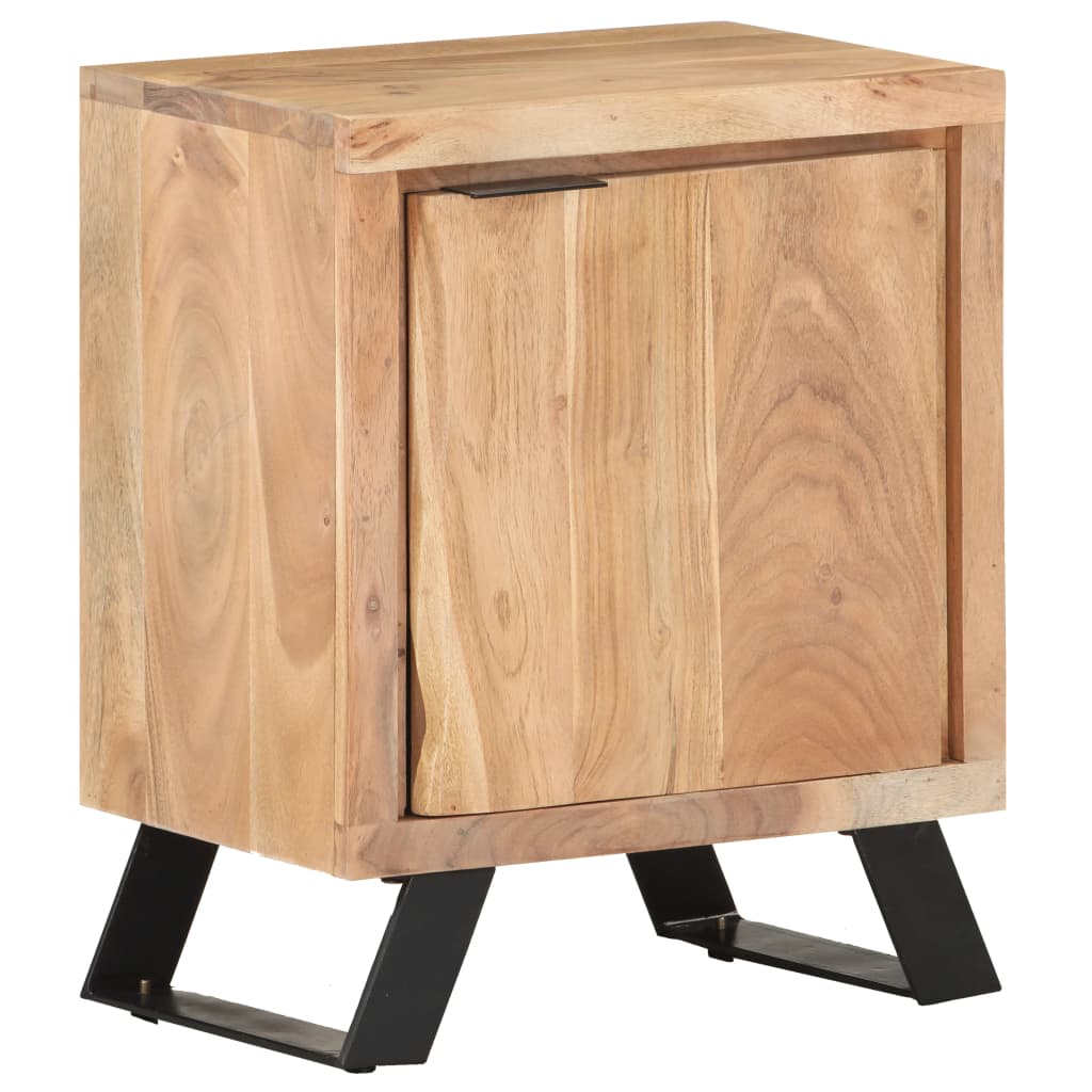 Nachtkastje met natuurlijke rand 40x30x50 cm massief acaciahout is nu te koop bij PeponiXL, paradijselijk wonen!