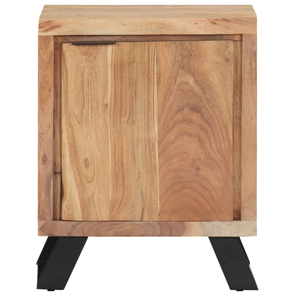 Nachtkastje met natuurlijke rand 40x30x50 cm massief acaciahout is nu te koop bij PeponiXL, paradijselijk wonen!