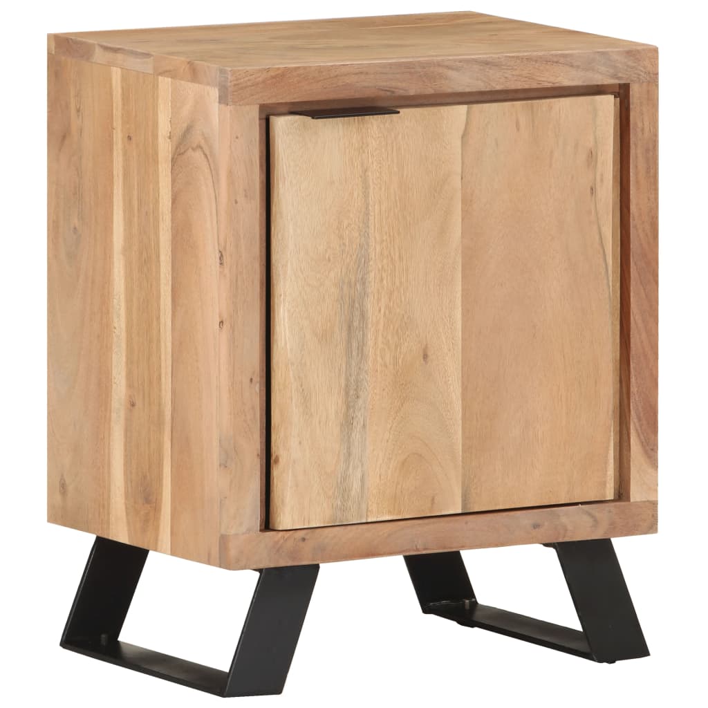 Nachtkastje met natuurlijke rand 40x30x50 cm massief acaciahout is nu te koop bij PeponiXL, paradijselijk wonen!