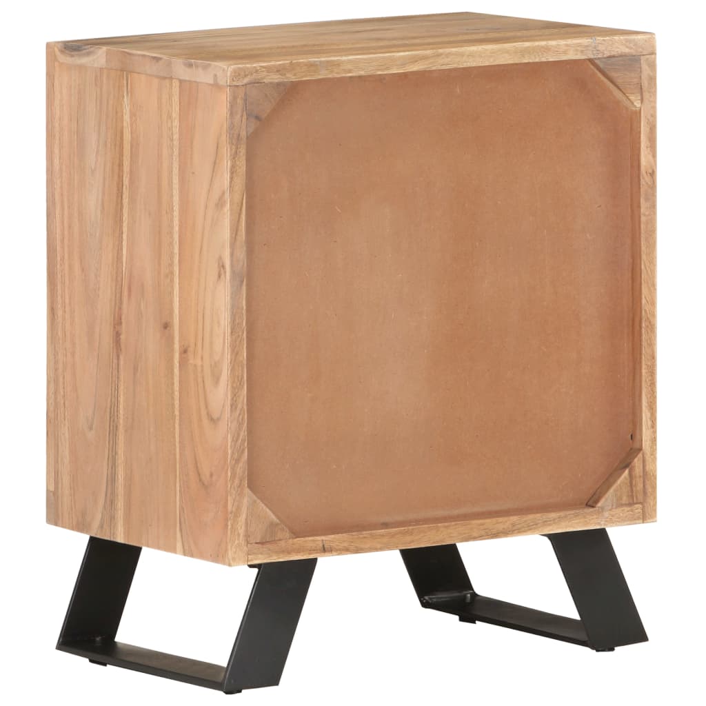 Nachtkastje met natuurlijke rand 40x30x50 cm massief acaciahout is nu te koop bij PeponiXL, paradijselijk wonen!