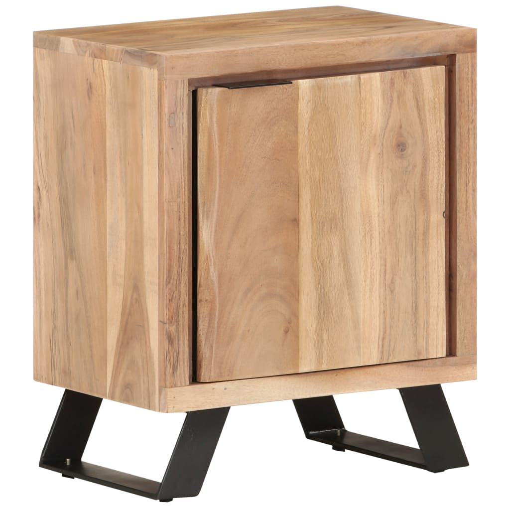 Nachtkastje met natuurlijke rand 40x30x50 cm massief acaciahout is nu te koop bij PeponiXL, paradijselijk wonen!