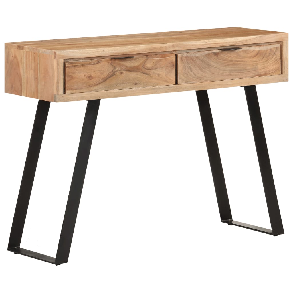 Wandtafel met natuurlijke rand 100x35x76 cm massief acaciahout is nu te koop bij PeponiXL, paradijselijk wonen!