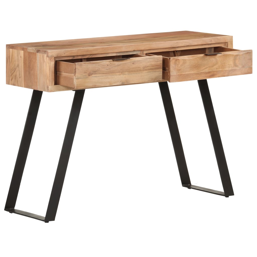 Wandtafel met natuurlijke rand 100x35x76 cm massief acaciahout is nu te koop bij PeponiXL, paradijselijk wonen!