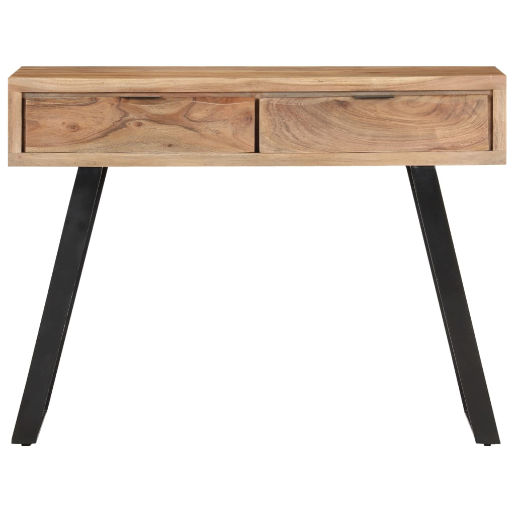 Wandtafel met natuurlijke rand 100x35x76 cm massief acaciahout is nu te koop bij PeponiXL, paradijselijk wonen!