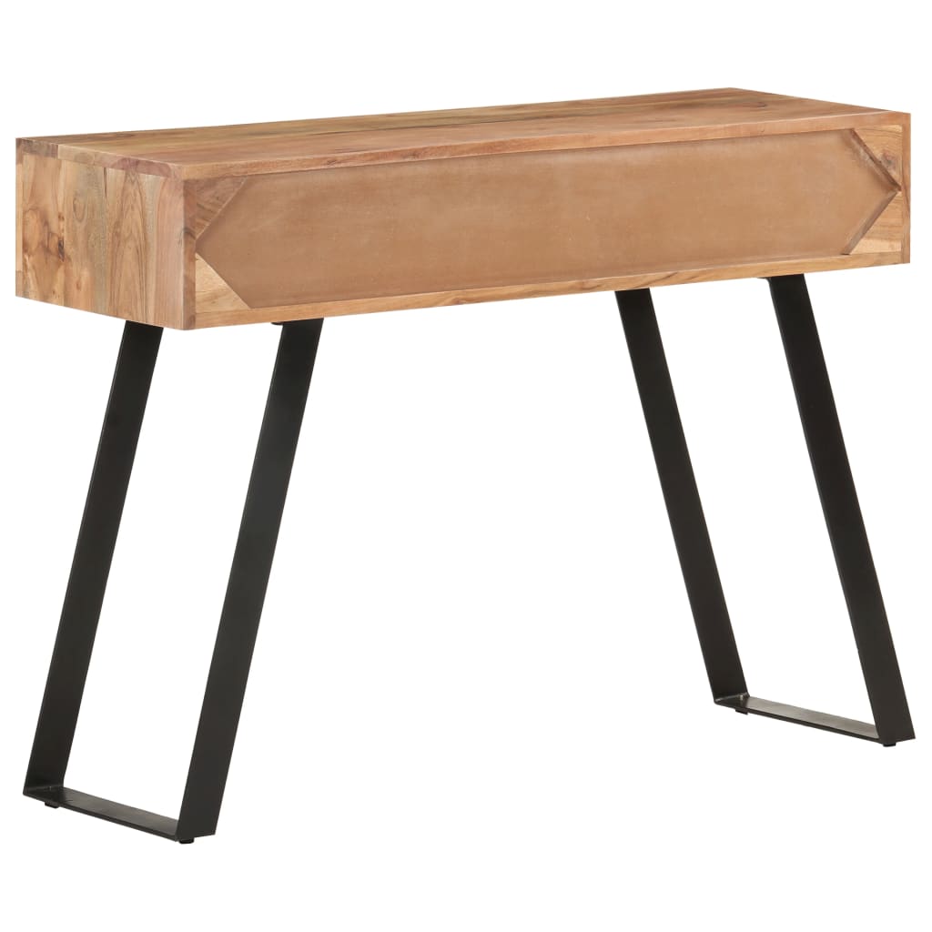 Wandtafel met natuurlijke rand 100x35x76 cm massief acaciahout is nu te koop bij PeponiXL, paradijselijk wonen!