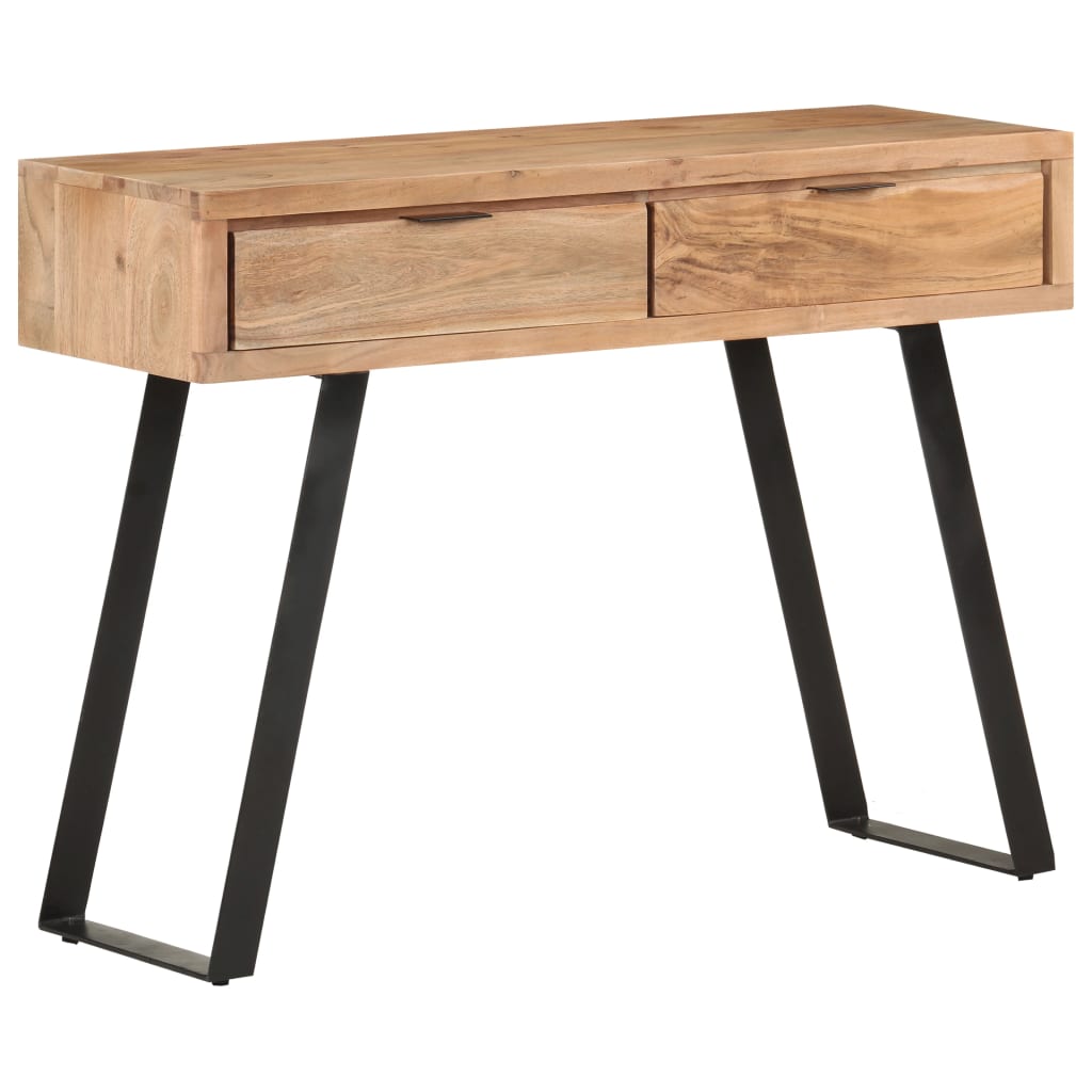 Wandtafel met natuurlijke rand 100x35x76 cm massief acaciahout is nu te koop bij PeponiXL, paradijselijk wonen!