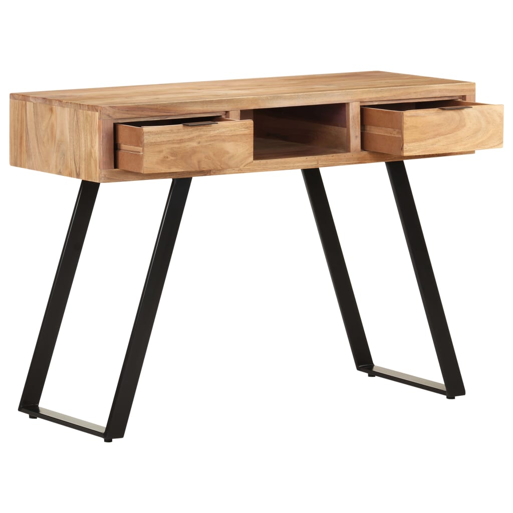 Bureau met natuurlijke randen 107x45x79 cm massief acaciahout is nu te koop bij PeponiXL, paradijselijk wonen!