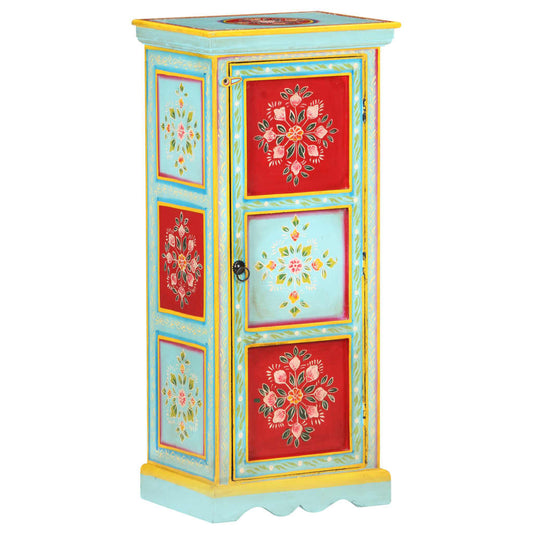 Hoge kast handgeschilderd 40x30x90 cm massief mangohout is nu te koop bij PeponiXL, paradijselijk wonen!