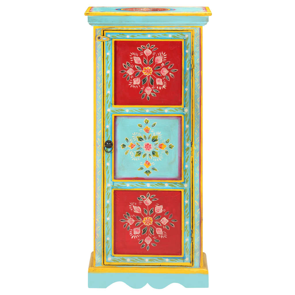 Hoge kast handgeschilderd 40x30x90 cm massief mangohout is nu te koop bij PeponiXL, paradijselijk wonen!