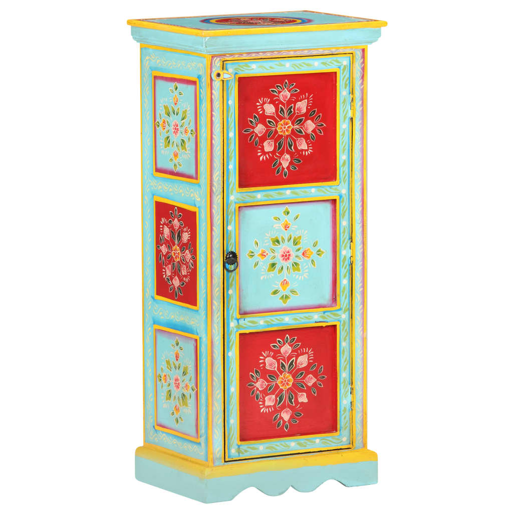 Hoge kast handgeschilderd 40x30x90 cm massief mangohout is nu te koop bij PeponiXL, paradijselijk wonen!