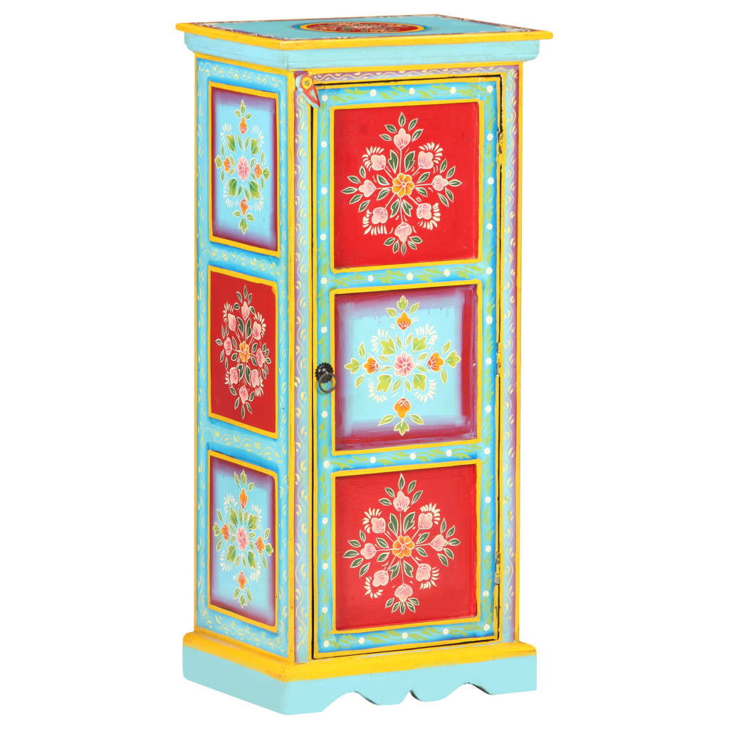 Hoge kast handgeschilderd 40x30x90 cm massief mangohout is nu te koop bij PeponiXL, paradijselijk wonen!